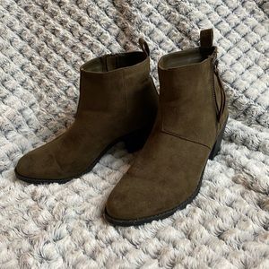 Forever 21 - Army Green Suede Heeled Boots